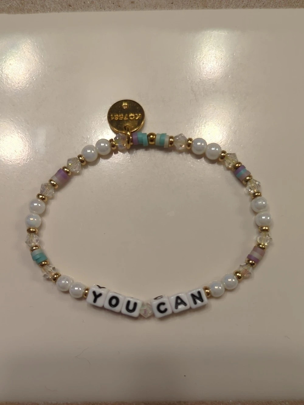 Little Words Project You Can Beaded Letter Bracelet